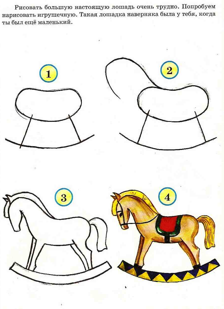 Лошадка рисунок. Рисование пошагово для детей. Рисование лошади. Схема рисования лошади для детей.