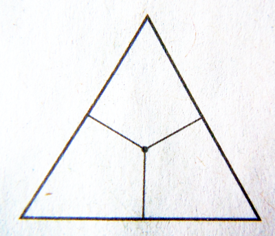Как разбить треугольник. Разделить треугольник на треугольники. Разделить на 3 треугольника. Деление треугольника на 3 равные части. Разделить треугольник на три равные части.