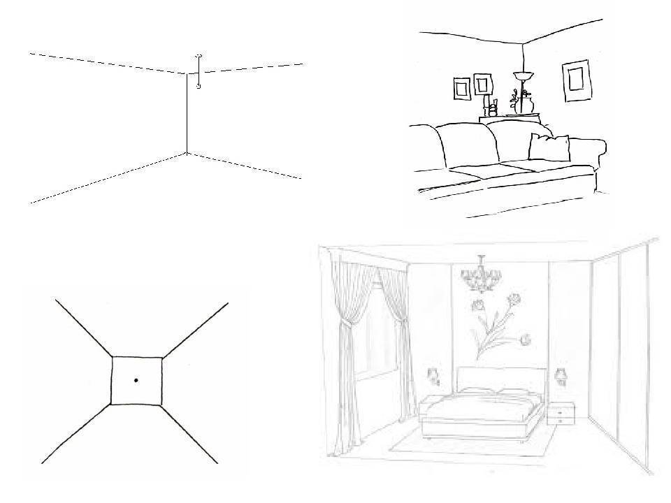 Рисунок комнаты 7 класс легко. Поэтапное рисование комнаты. Эскиз комнаты. Комната рисунок карандашом. Дизайн комнаты карандашом.