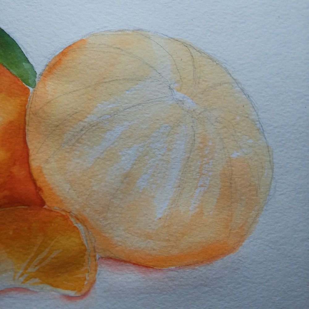 Мандарин легкие. Мандарин акварелью. Апельсин для рисования. Апельсин рисование с натуры. Мандарин карандашом.
