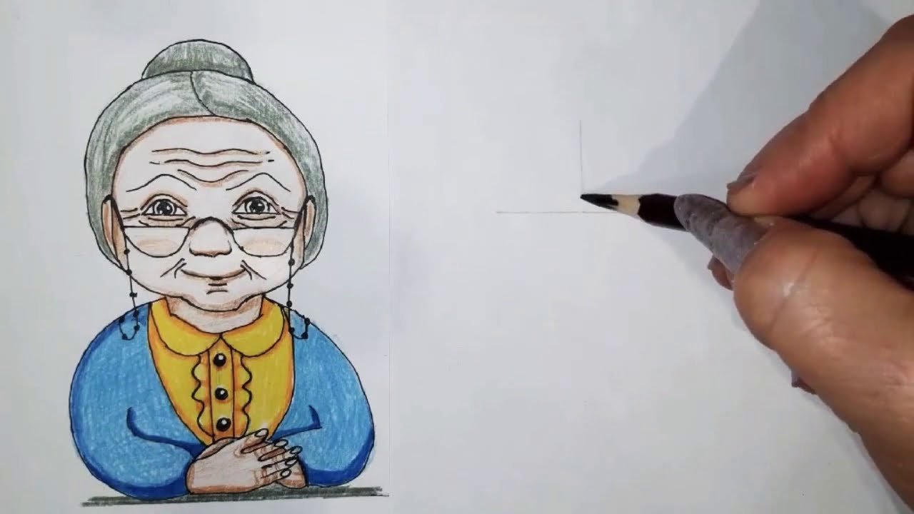 Бабушку поэтапно. Бабушка рисунок. Бабушка рисунок карандашом. Портрет бабушки карандашом. Рисунок бабушки для срисовки.
