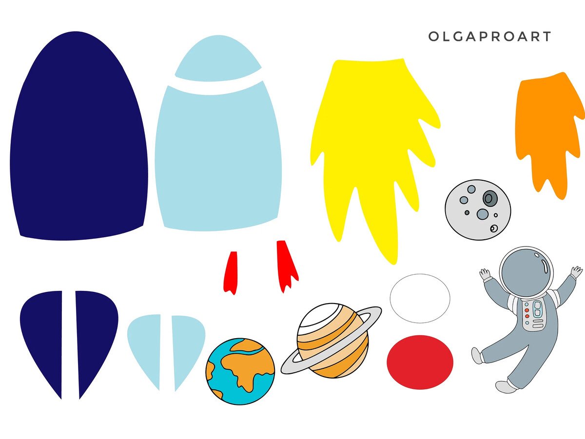 Шаблон космонавта для аппликации для детей