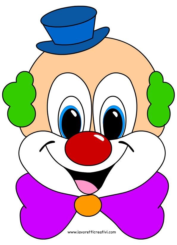Мордочка клоуна. Лицо клоуна. Клоун аппликация для детей. Лицо клоуна для детей.